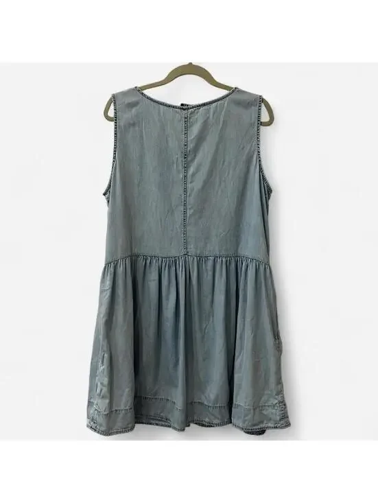 Vintage Y2K GAP Chambray Babydoll Dress - Picture 8 of 8